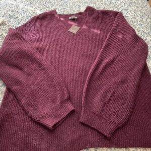 New J Jill Ribbed V-neck sweater Large L